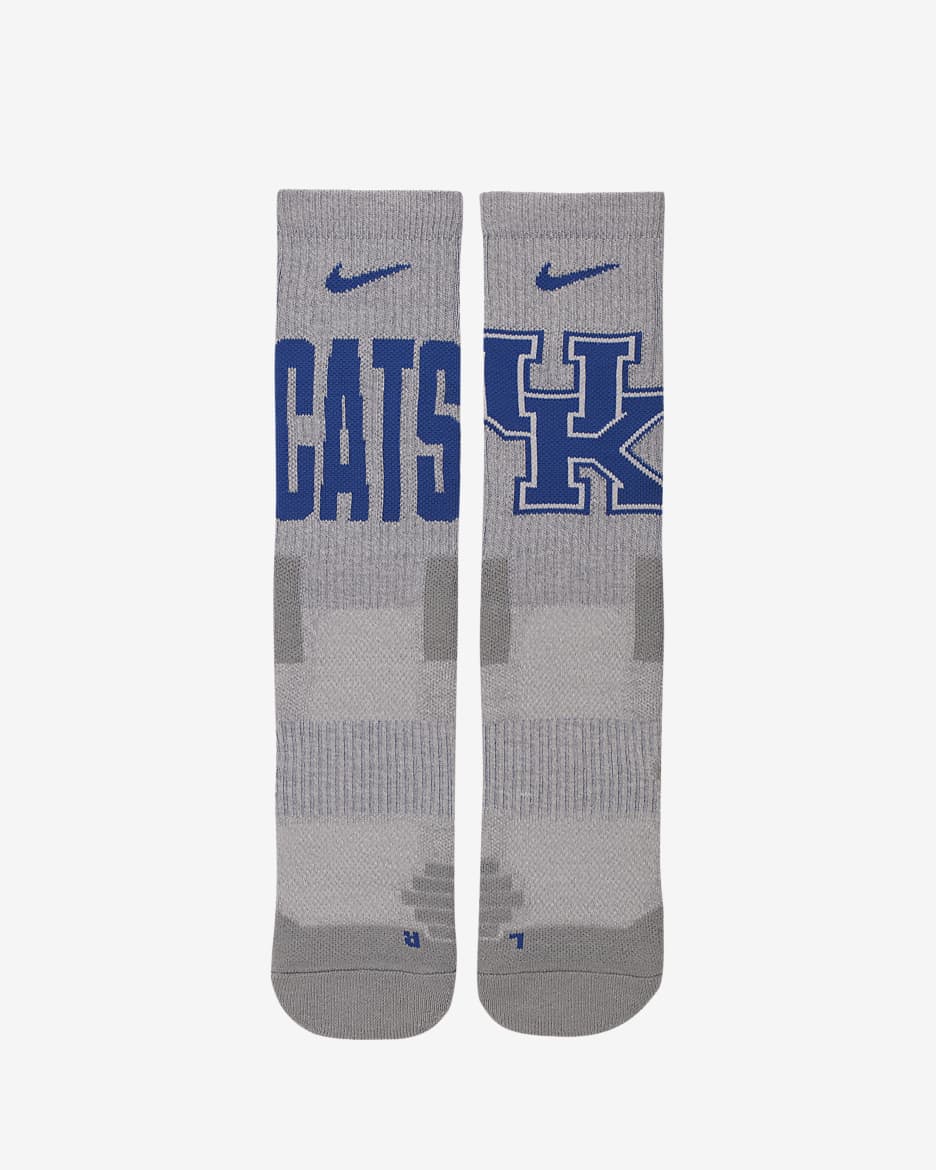 Nike College Elite (Kentucky) Basketball Crew Socks - Night Silver/Game Royal/Game Royal