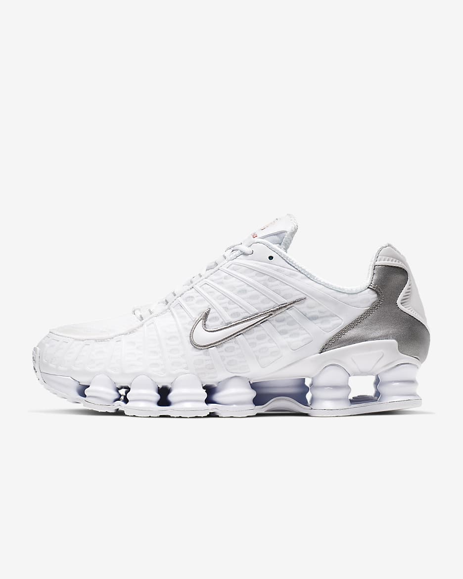 Nike Shox TL Men's Shoes - White/Metallic Silver/Max Orange/White