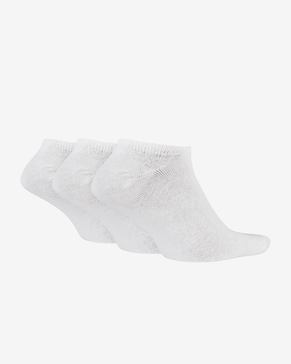 Chaussettes de training invisibles Nike Lightweight (3 paires) - Blanc/Noir