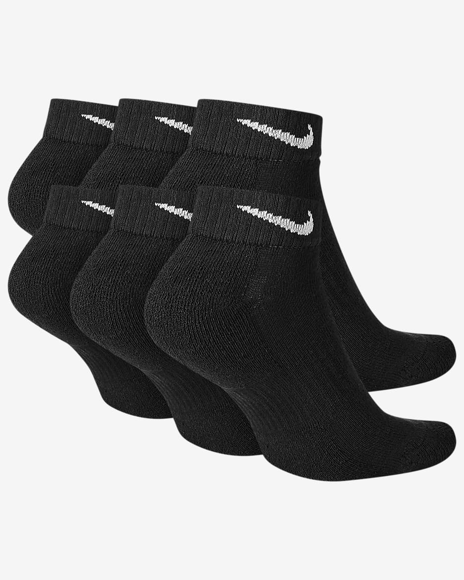 Calcetines de entrenamiento bajos Nike Everyday Cushioned (6 pares) - Negro/Blanco