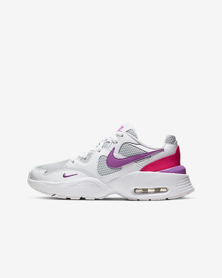 Nike Air Max Fusion Big Kids' Shoes - White/Watermelon/Grey Fog/Purple Nebula