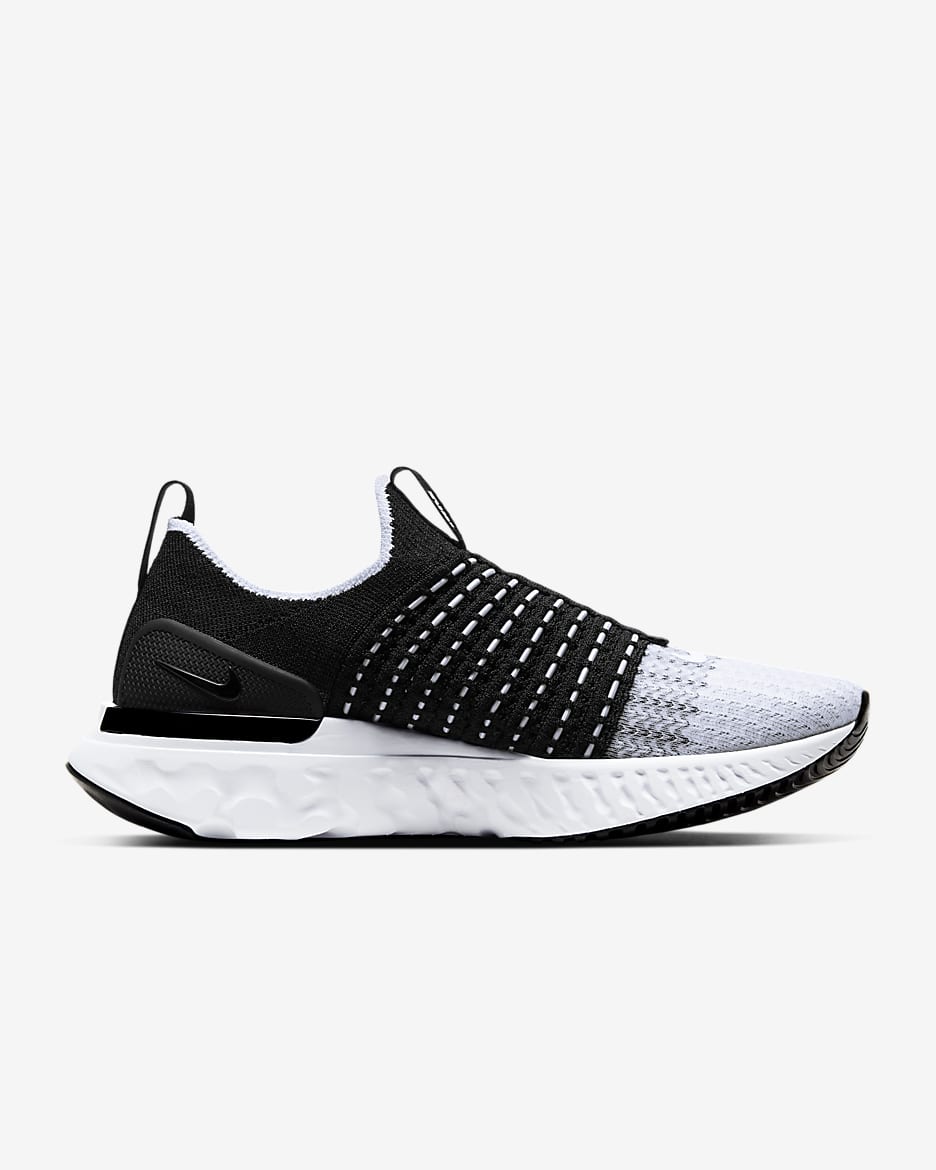 Nike React Phantom Run Flyknit 2 Women's Road Running Shoes - Black/White