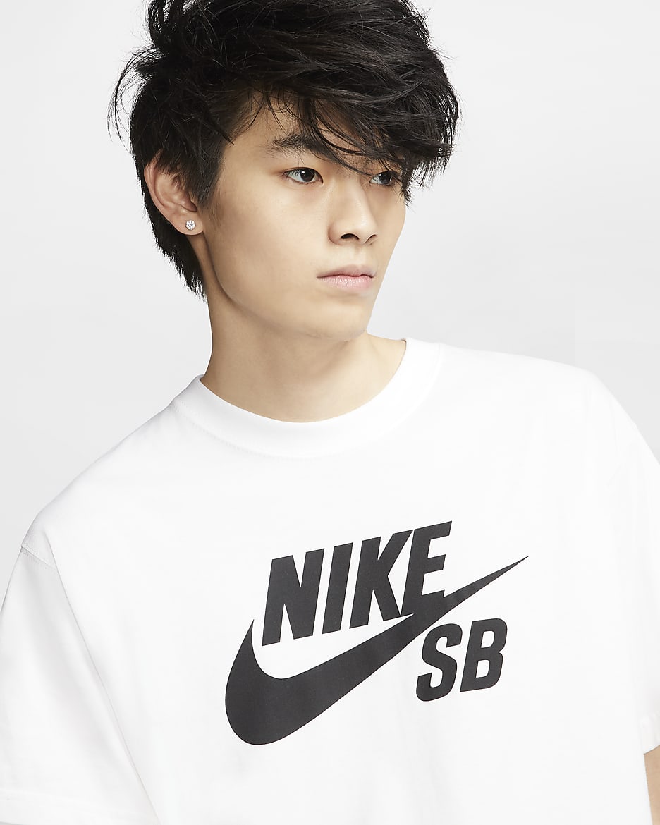 Nike SB Logo Skate T-Shirt - White/Black