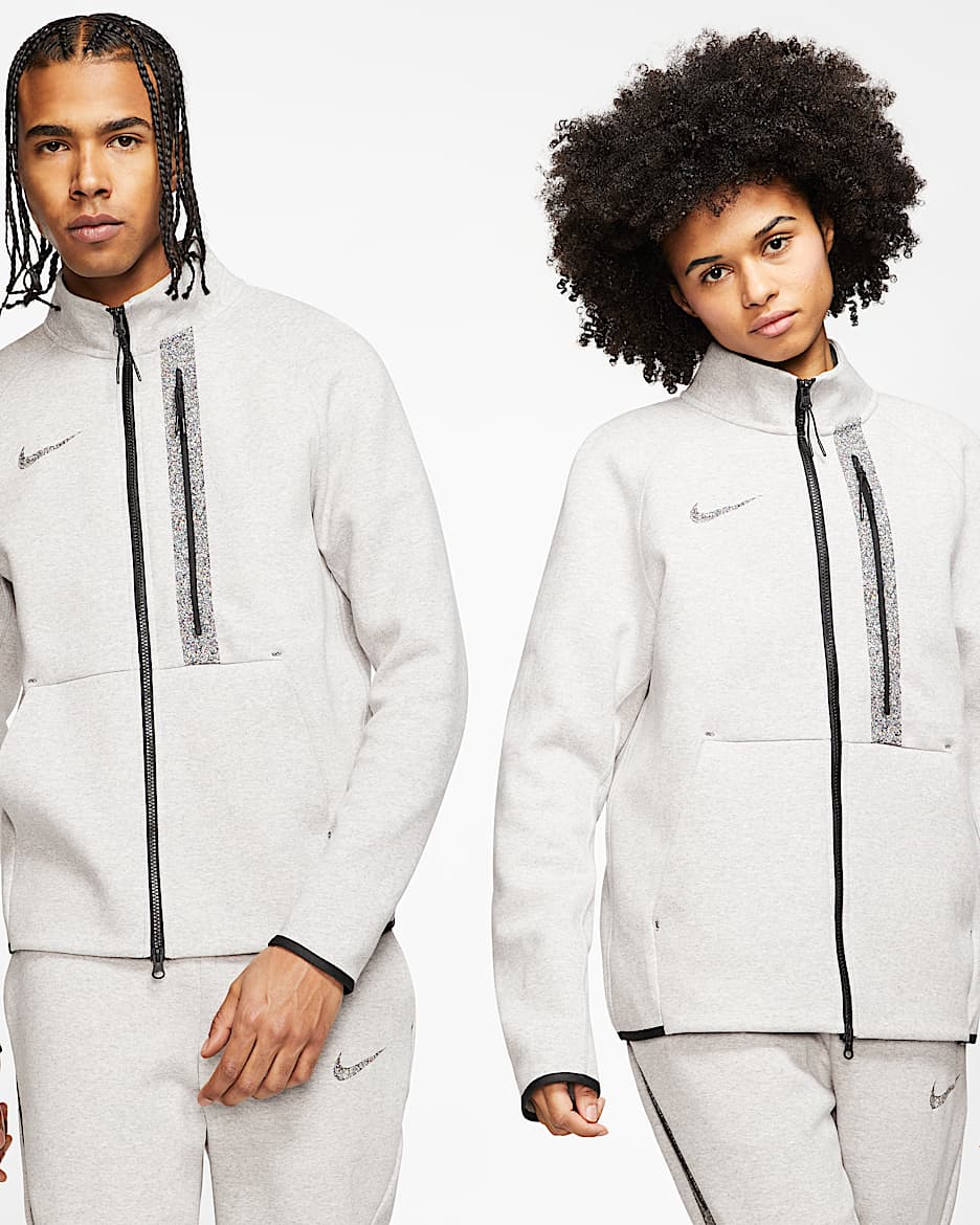 เสื้อแจ็คเก็ตผู้ชาย Nike 50 Tech Fleece - หลายสี/Heather/ดำ