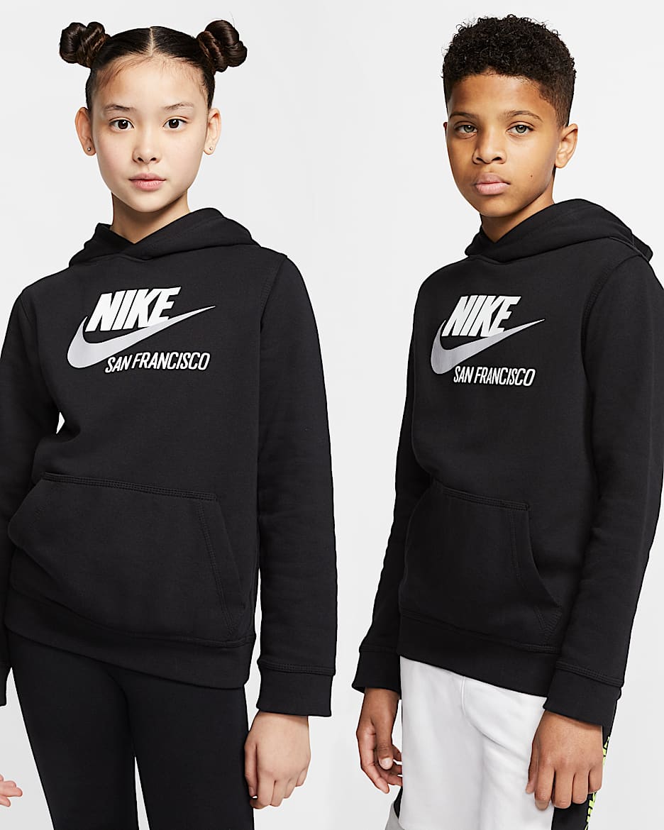 Nike Sportswear Club Fleece San Francisco Big Kids' Pullover Hoodie - Black