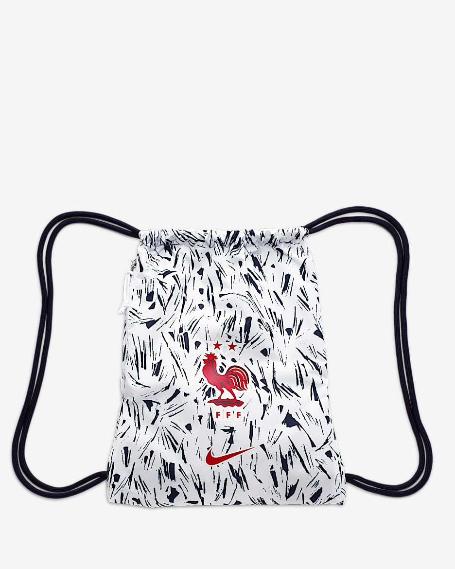Bolsa de fútbol para gimnasio FFF Stadium - Blanco/Azul oscuro/Rojo universitario
