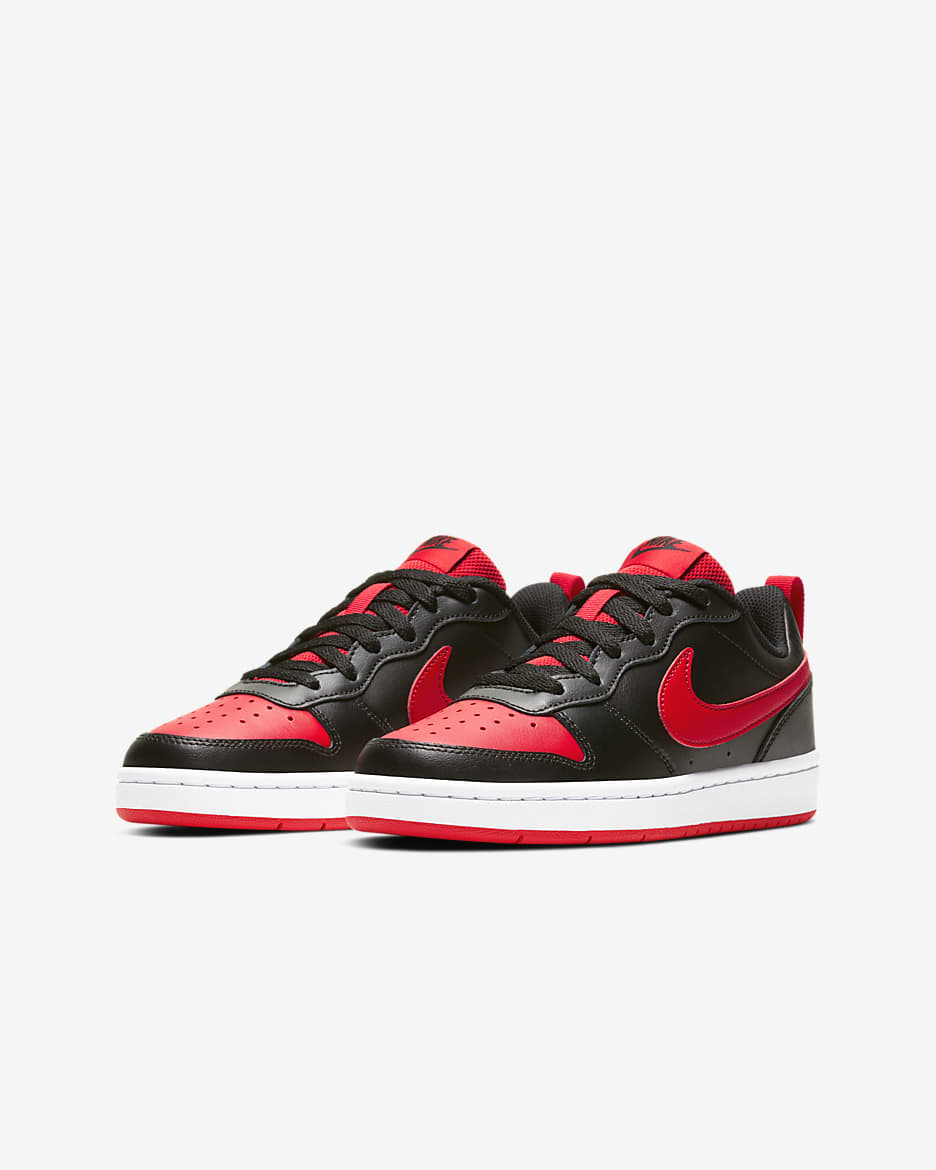 Nike Court Borough Low 2 Older Kids' Shoes - Black/White/University Red