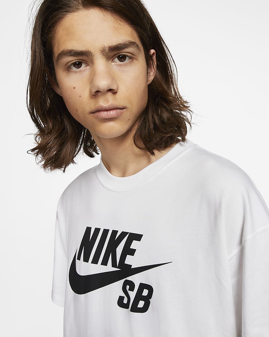 Nike SB Skateboard-T-Shirt mit Logo - Weiß/Schwarz