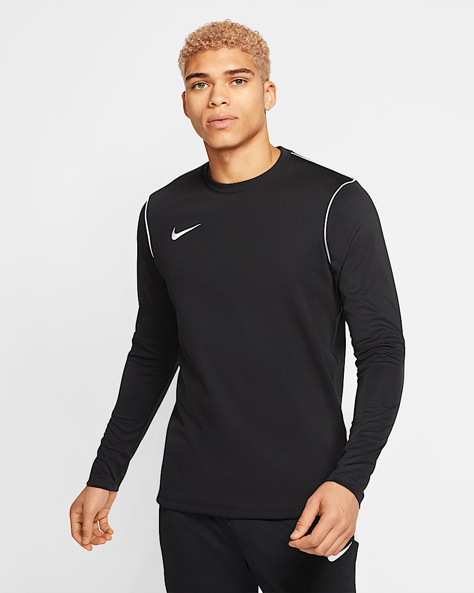 ナイキ Dri-FIT メンズ ロングスリーブ サッカートップ - ブラック/ホワイト/ホワイト