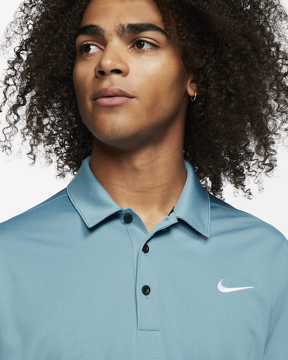 Nike Men's Football Polo - Cerulean/Black/White