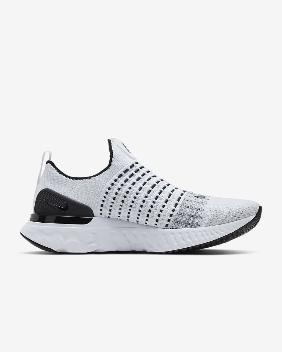 Nike React Phantom Run Flyknit 2 Men's Road Running Shoes - True White/Black/Pure Platinum/White