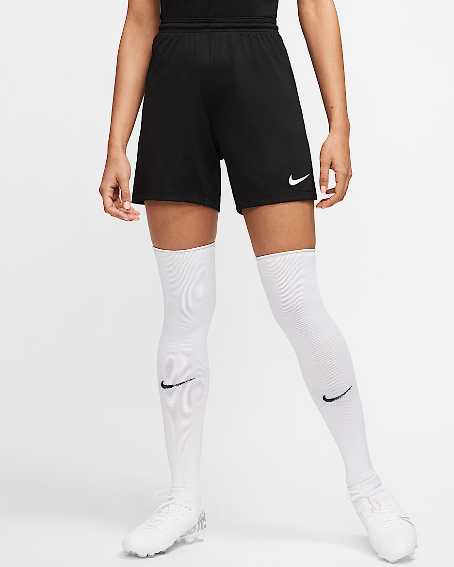 ナイキ Dri-FIT パーク 3 ウィメンズ ニット サッカーショートパンツ - ブラック/ホワイト