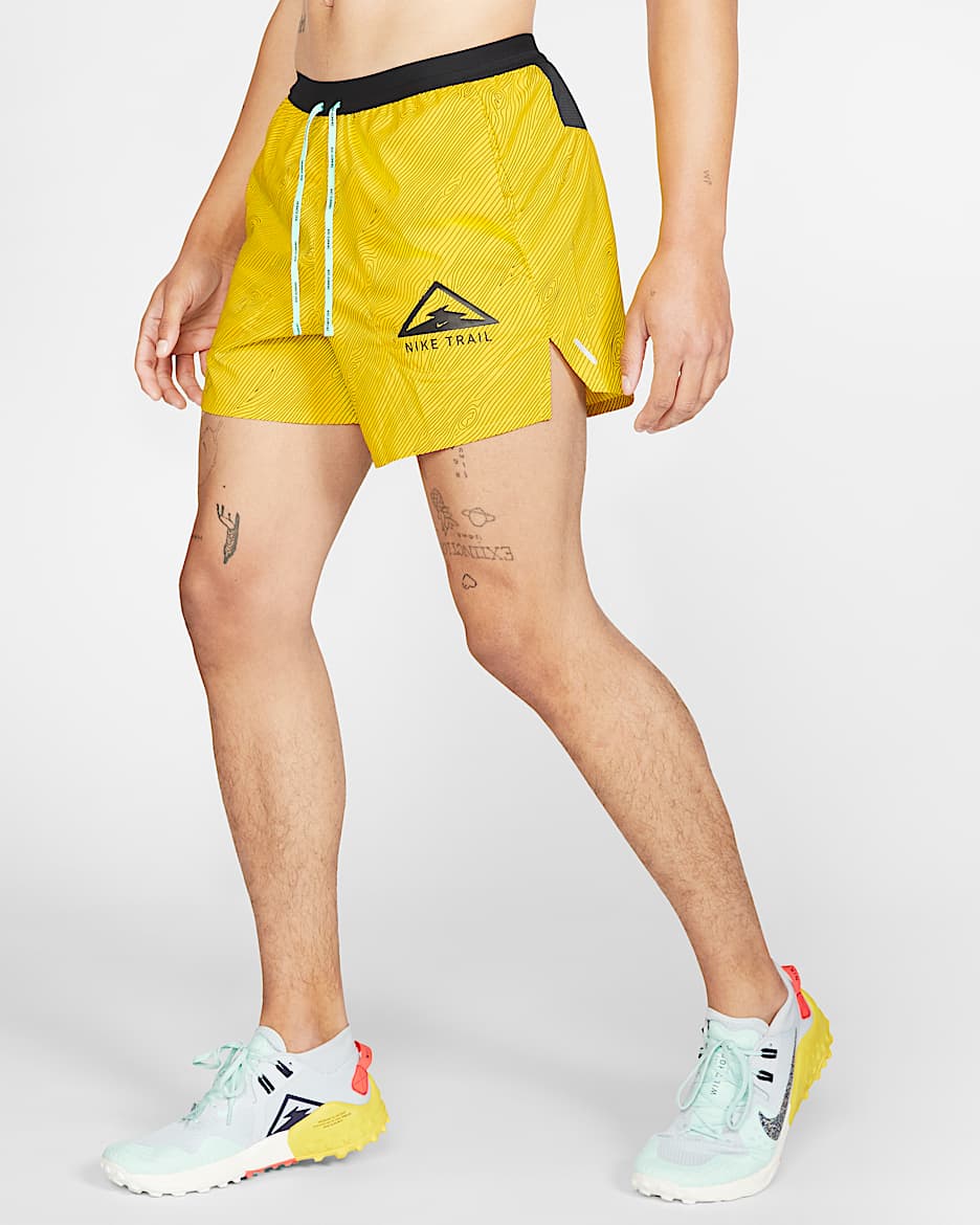 Nike Flex Stride Men's 5" Trail Running Shorts - Speed Yellow/Black/Black
