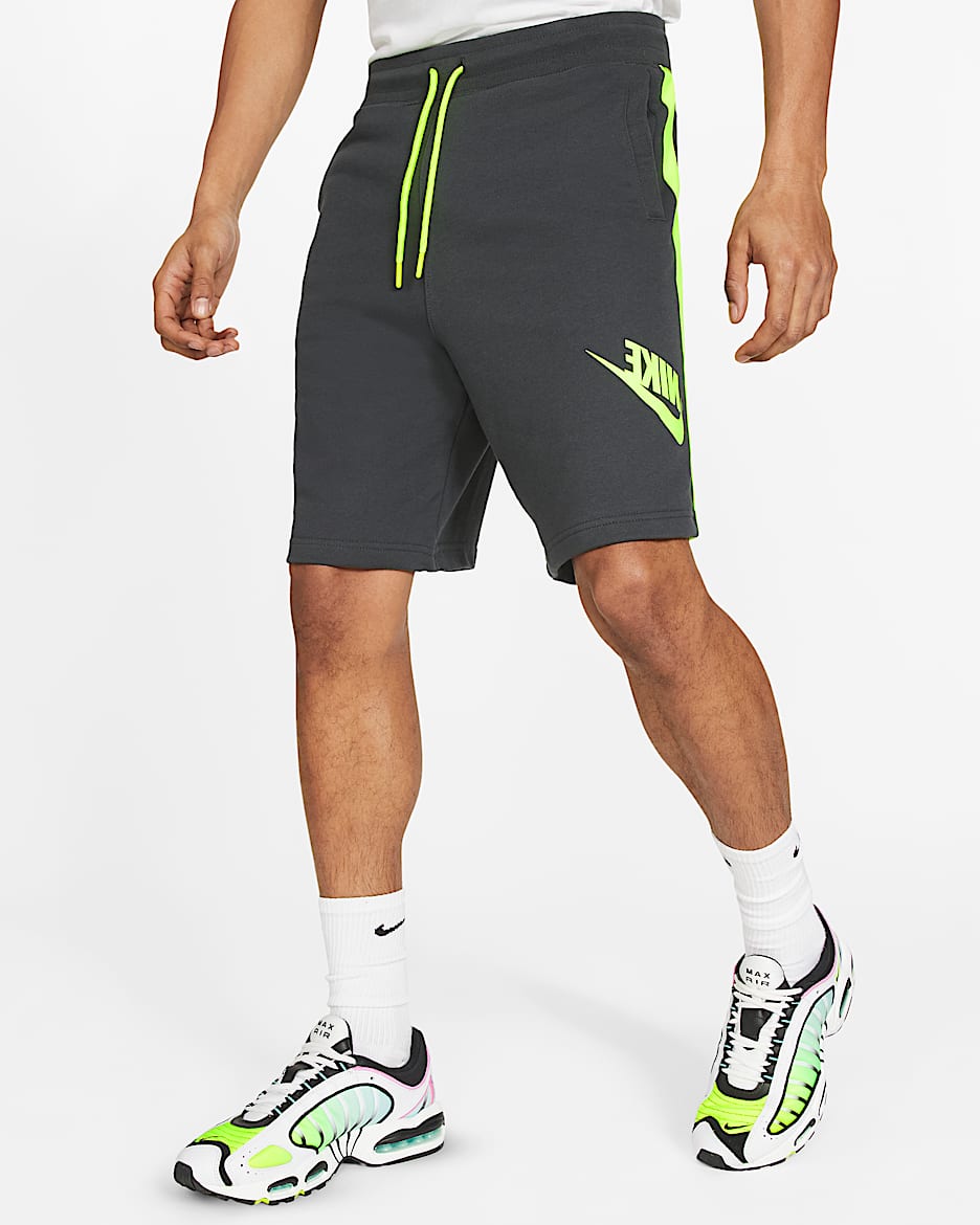 Nike Sportswear Men's French Terry Shorts - Dark Smoke Grey/Volt/Volt