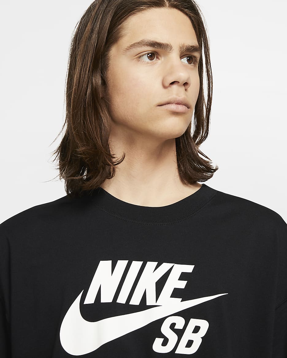 T-Shirt skateboarding με λογότυπο Nike SB - Μαύρο/Λευκό