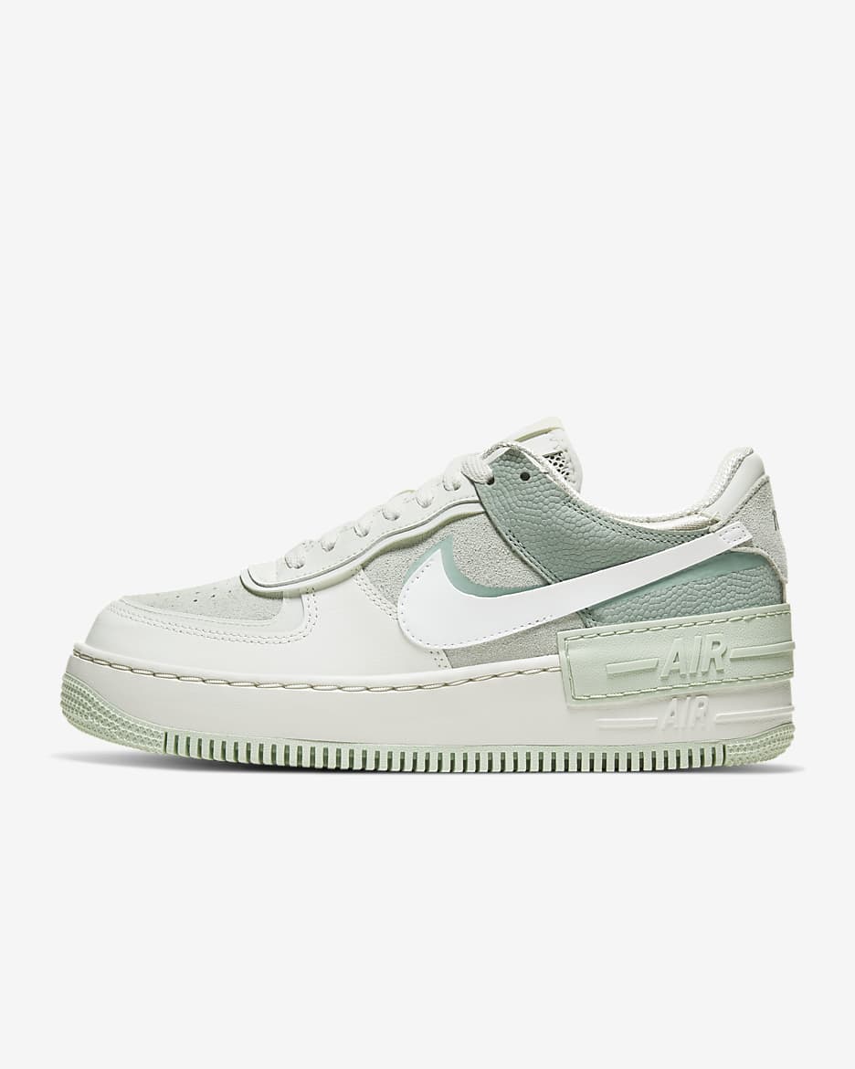 Nike Air Force 1 Shadow-sko til kvinder - Spruce Aura/Pistachio Frost/Silver Pine/hvid