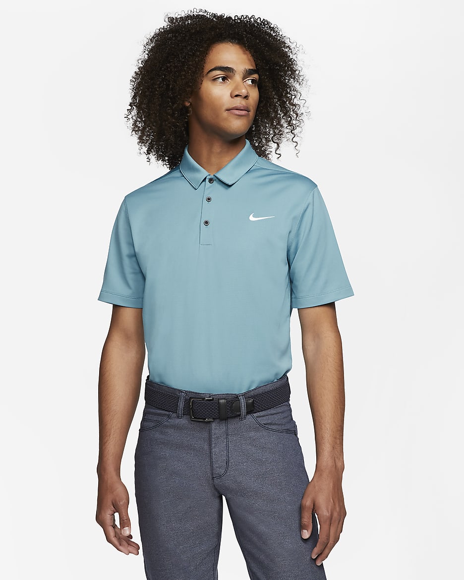 Nike Men's Football Polo - Cerulean/Black/White