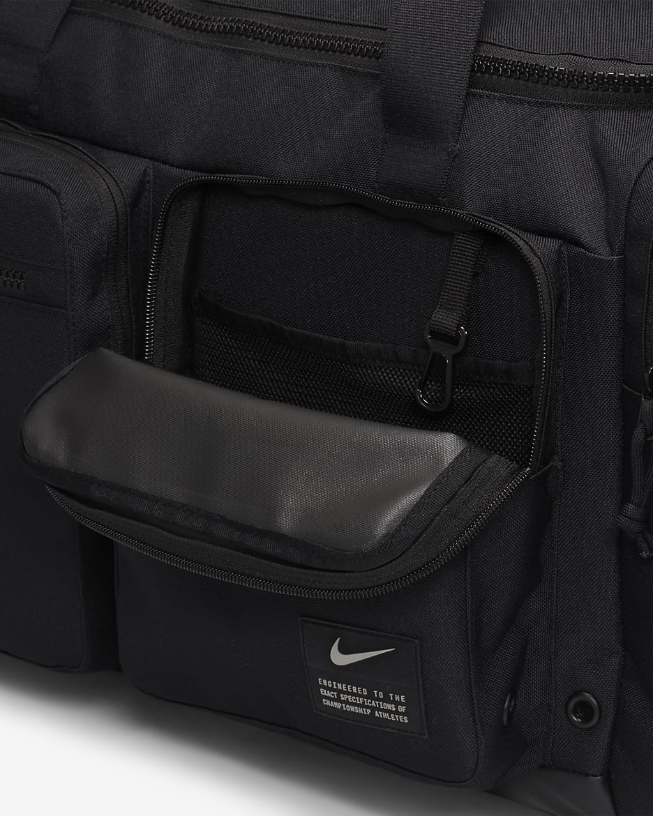 Nike Utility Power Training Duffel Bag (Medium, 51L) - Black/Black/Enigma Stone