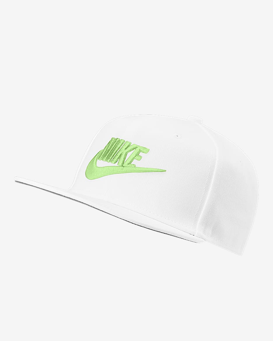 Gorro ajustable para niños Nike Pro - Blanco/Voltio ligero