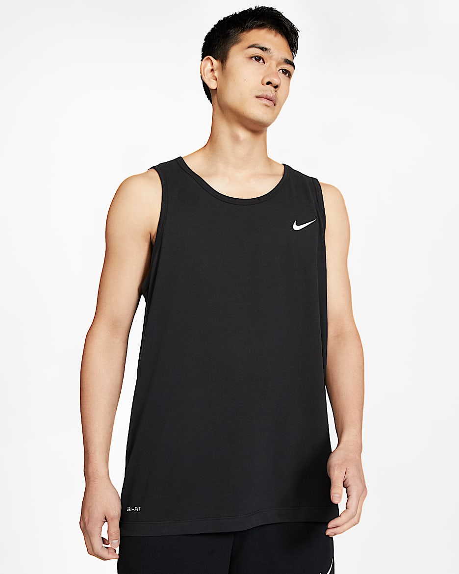 Nike Dri-FIT Camiseta de tirantes de entrenamiento para hombre - Negro/Blanco