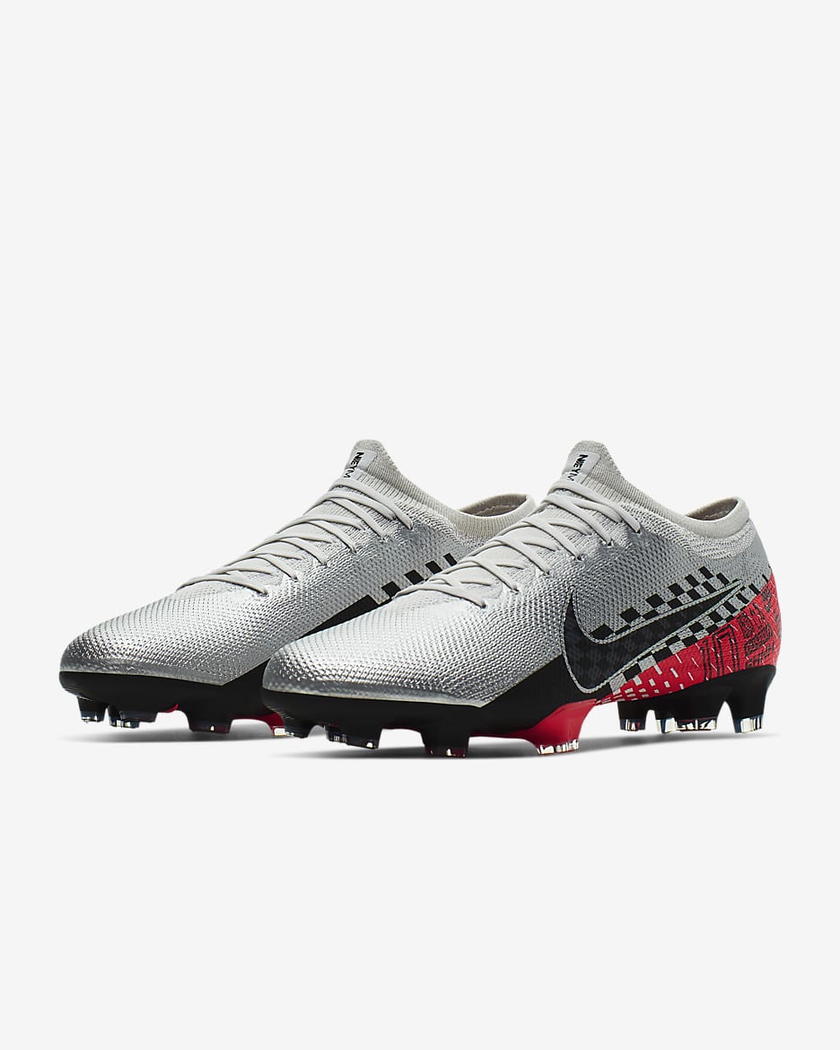 Nike Mercurial Vapor 13 Pro Neymar Jr. FG Firm-Ground Football Boots - Chrome/Red Orbit/Platinum Tint/Black