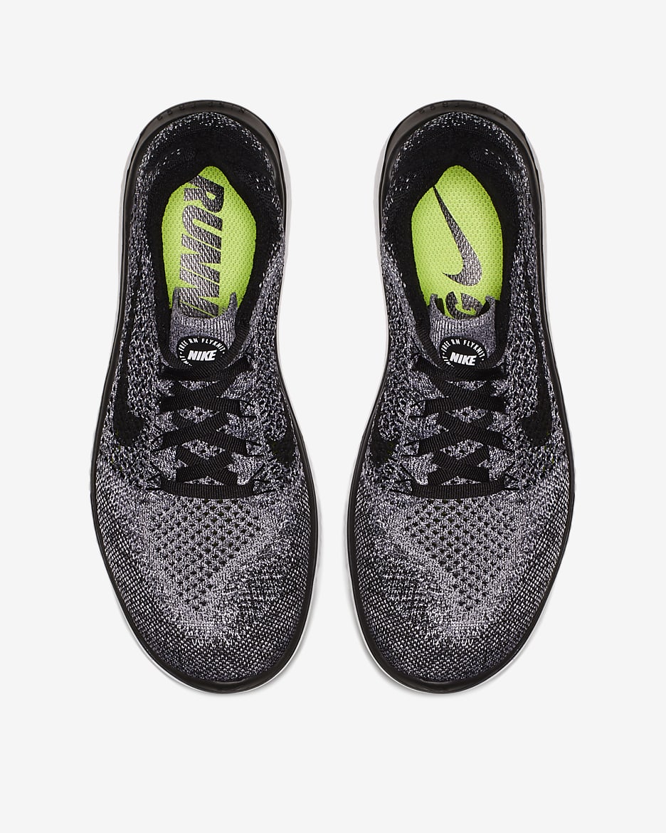 Nike Free Run Flyknit 2018 Women's Running Shoes - White/Black