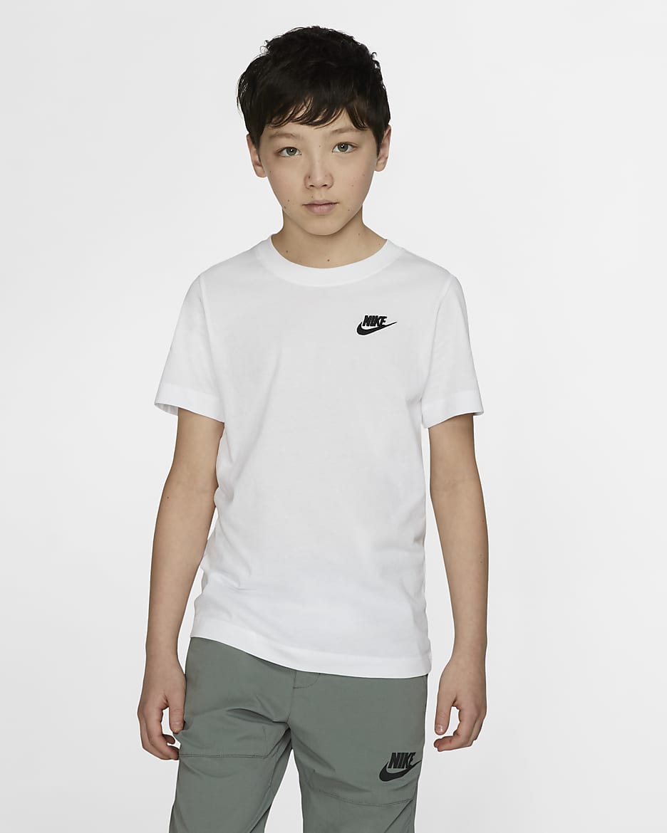 T-Shirt Nike Sportswear για μεγάλα παιδιά - Λευκό/Μαύρο