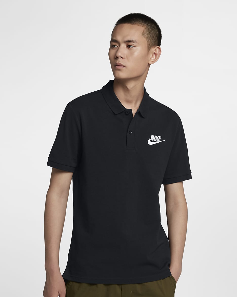 เสื้อโปโลผู้ชาย Nike Sportswear - ดำ/ขาว