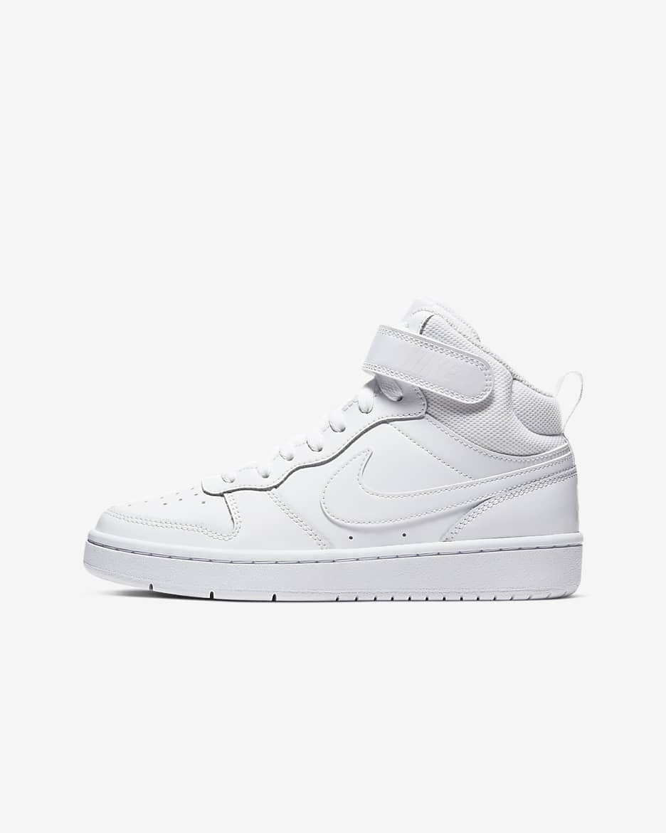 Chaussure Nike Court Borough Mid 2 pour ado - Blanc/Blanc/Blanc