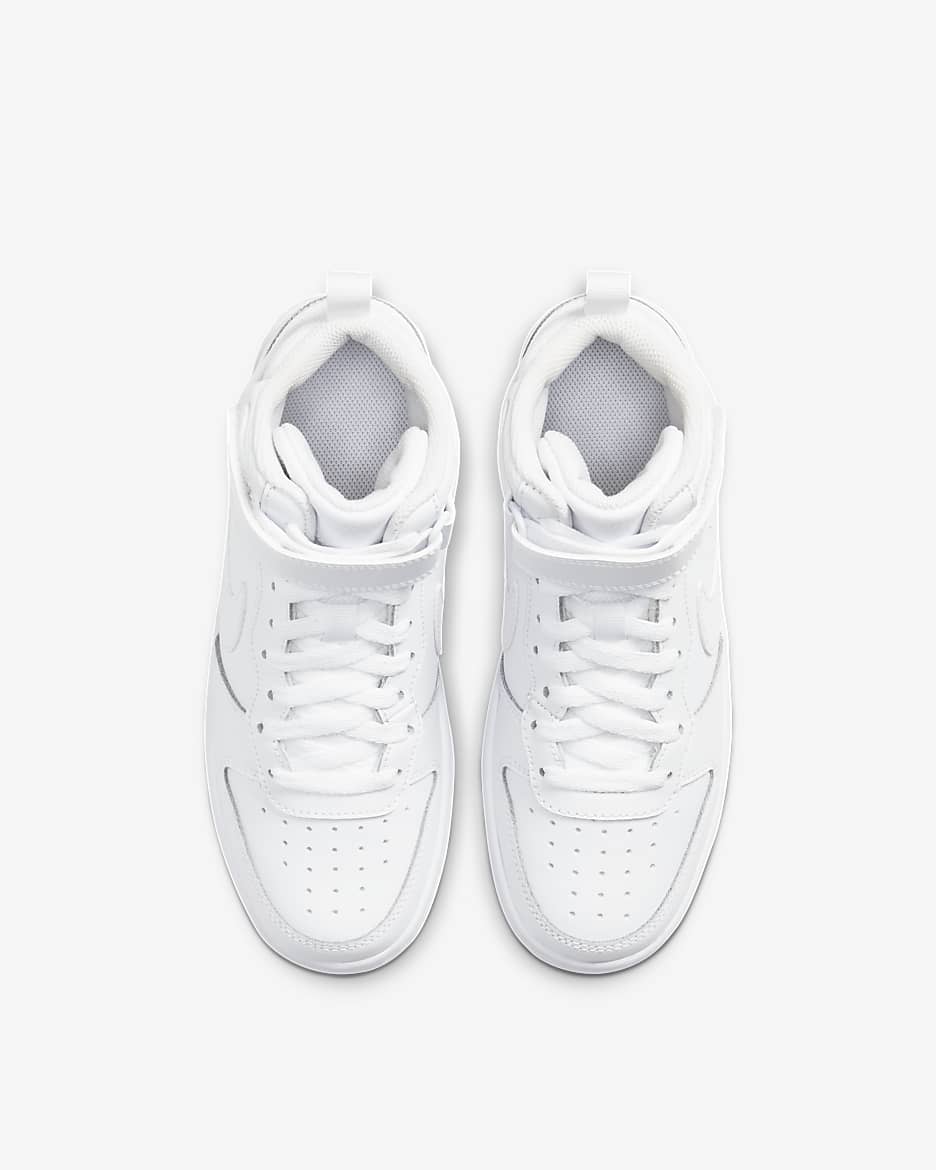 Chaussure Nike Court Borough Mid 2 pour ado - Blanc/Blanc/Blanc