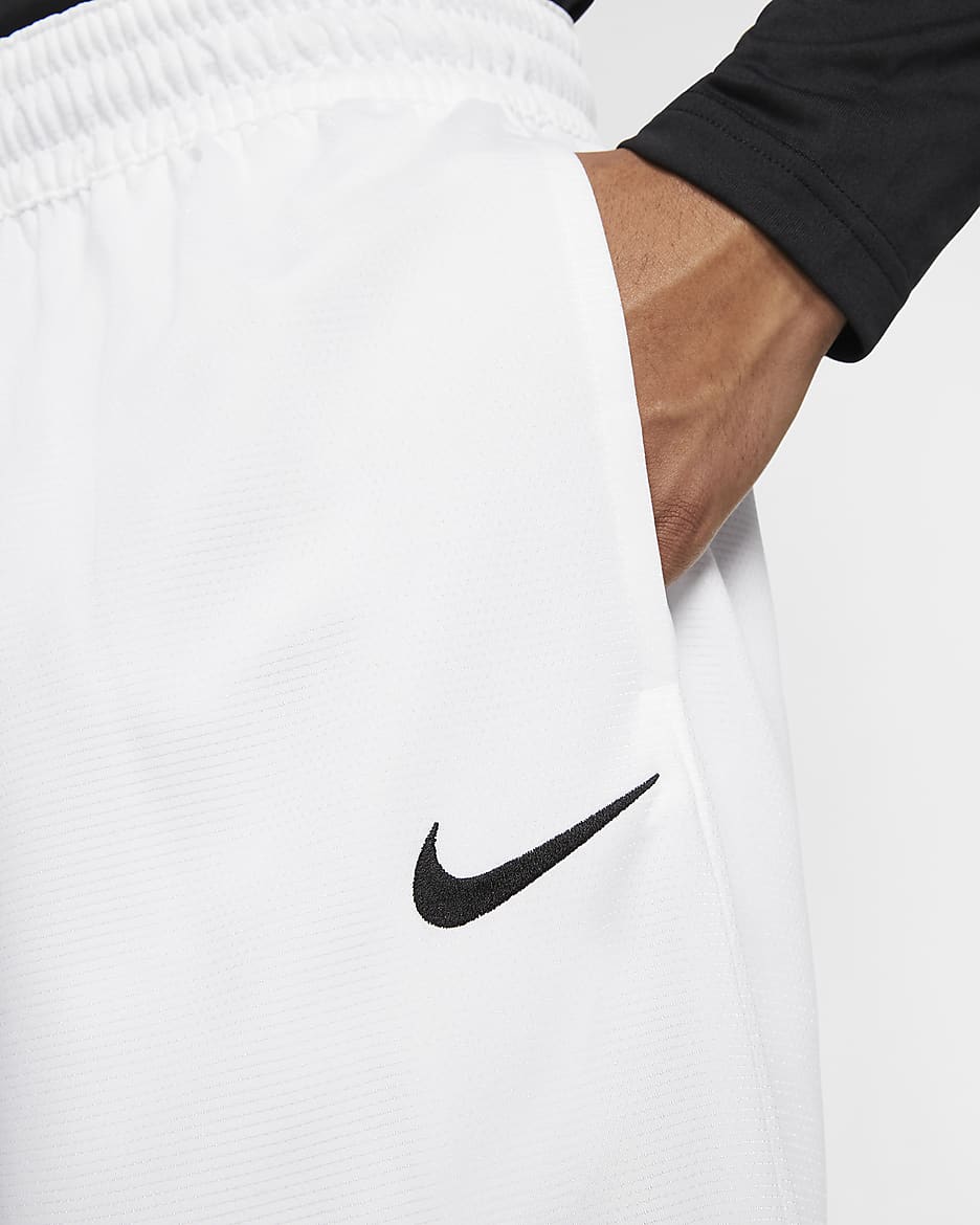 Shorts de básquetbol para hombre Nike Dri-FIT Icon - Blanco/Blanco/Negro