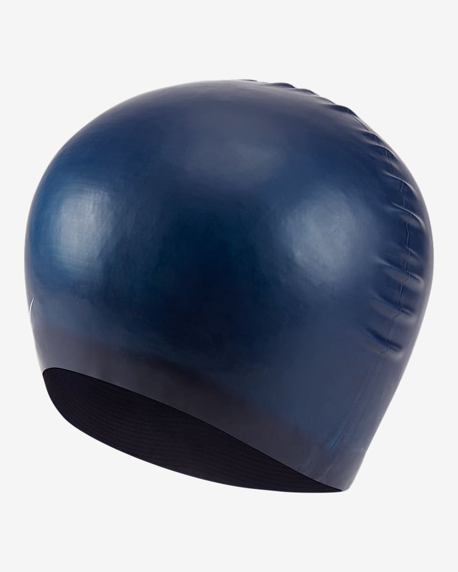 Gorra de natación Nike Swim Solid Silicone - Azul marino medianoche/Azul marino medianoche/Blanco