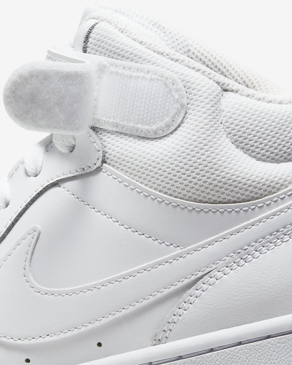 Nike Court Borough Mid 2 Older Kids' Shoes - White/White/White