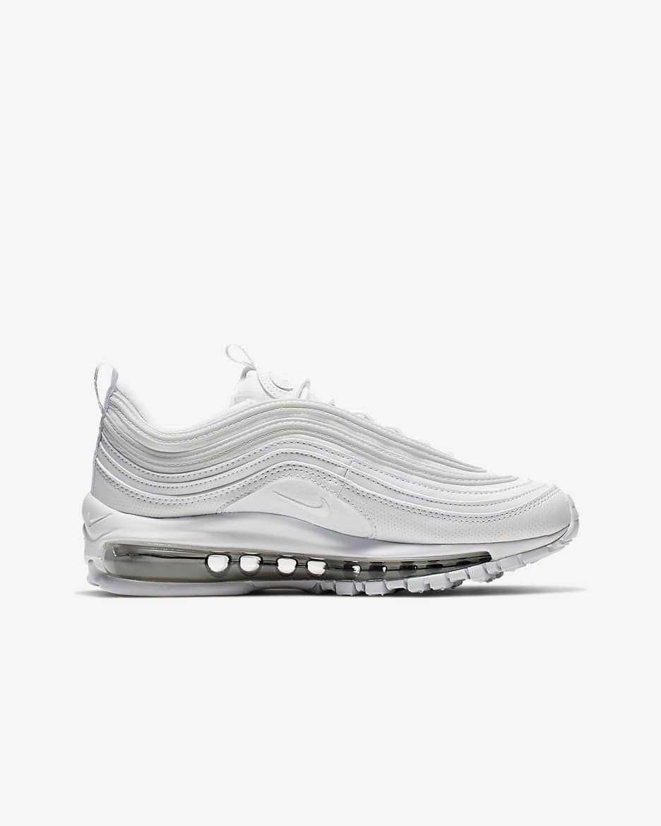 Nike Air Max 97 Older Kids' Shoes - White/Metallic Silver/White