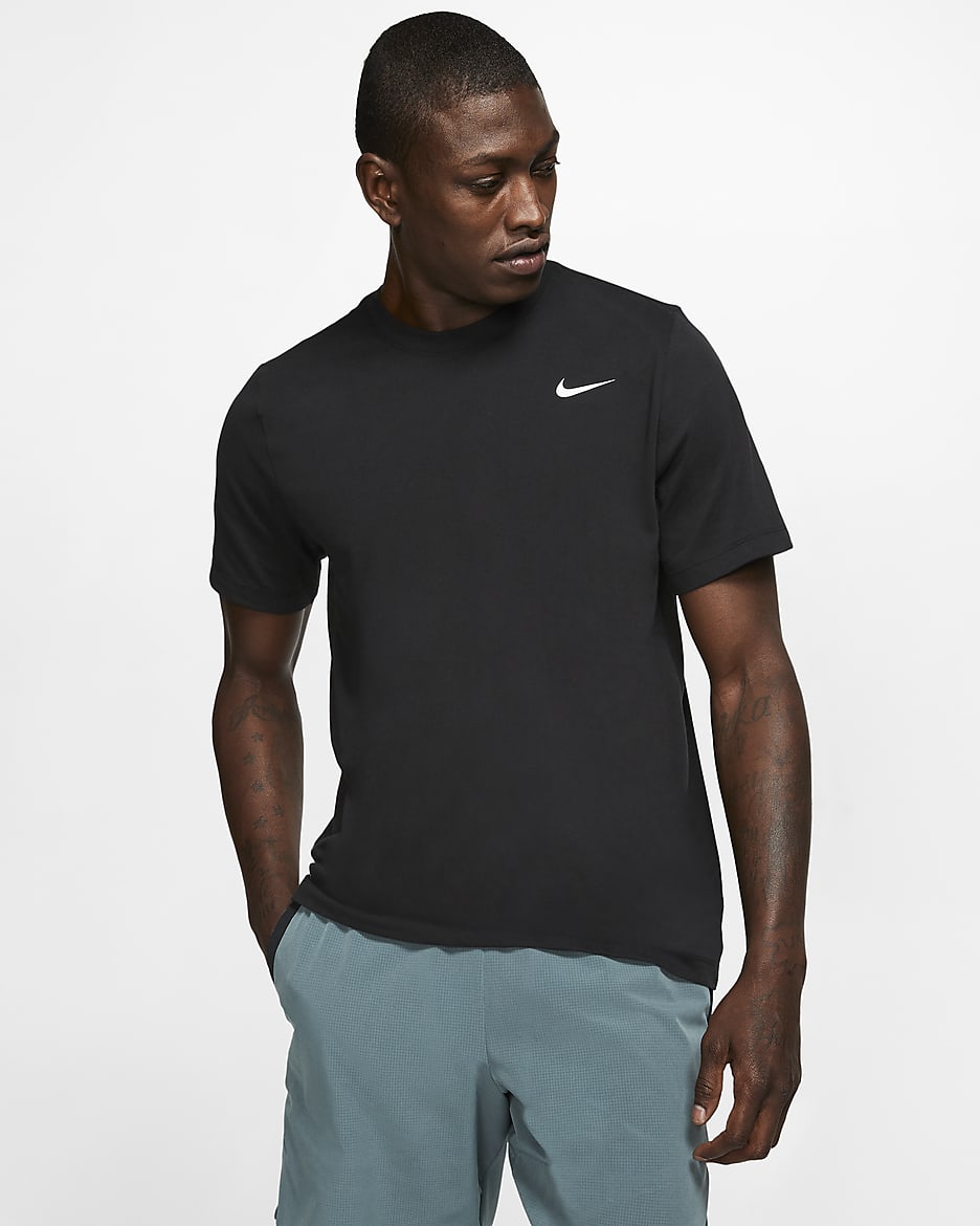 Nike Dri-FIT Fitness T-shirt voor heren - Zwart/Wit