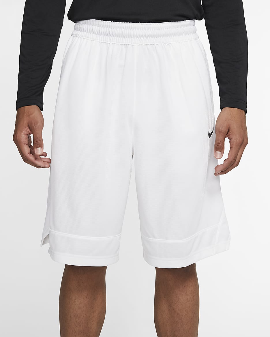 Shorts de básquetbol para hombre Nike Dri-FIT Icon - Blanco/Blanco/Negro