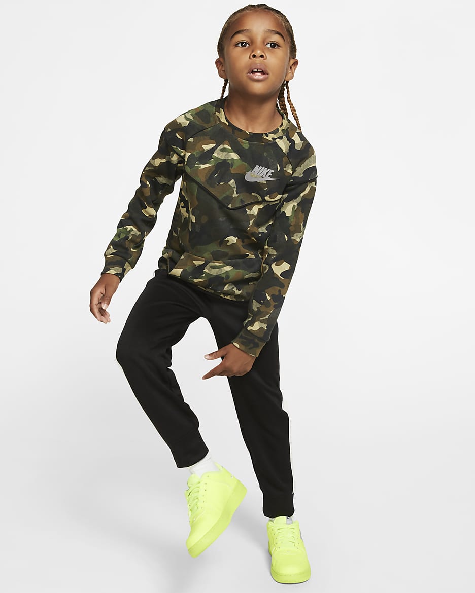 Nike Sportswear Tech Fleece Little Kids' Sweatshirt - Medium Olive