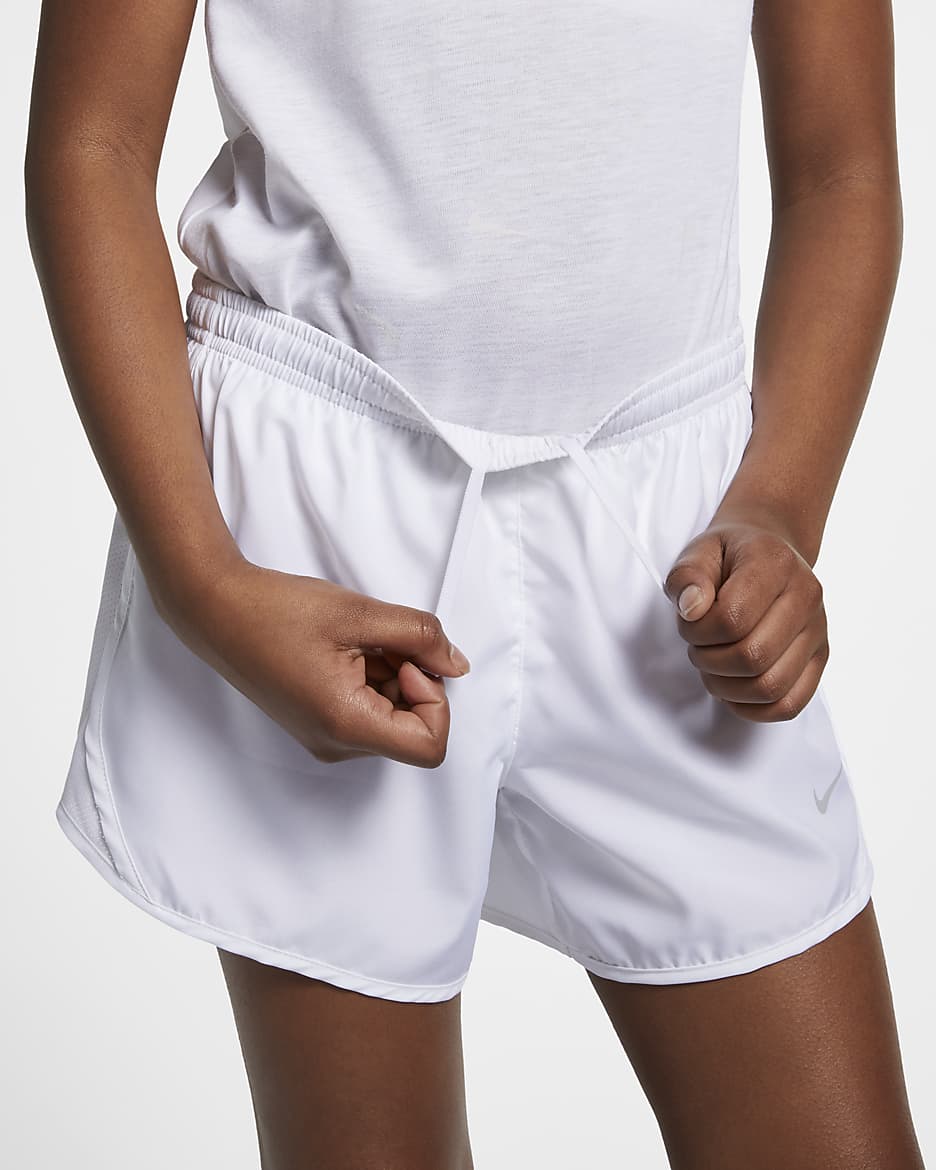 Shorts de running Dri-FIT para niñas talla grande Nike Tempo - Blanco/Blanco/Blanco/Gris lobo