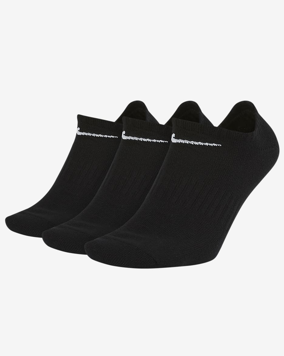 Calcetines invisibles de entrenamiento (3 pares) Nike Everyday Lightweight - Negro/Blanco