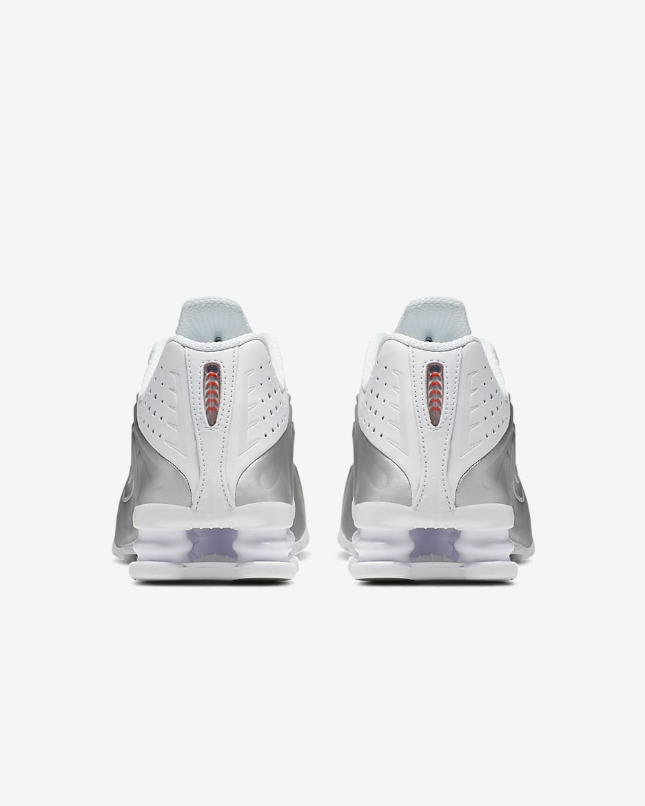 Nike Shox R4 Shoes - White/Metallic Silver/Max Orange/White