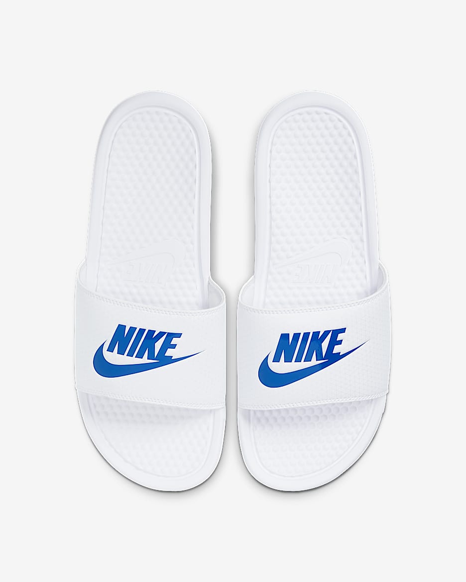 Nike Benassi JDI Men's Slides - White/White/Varsity Royal