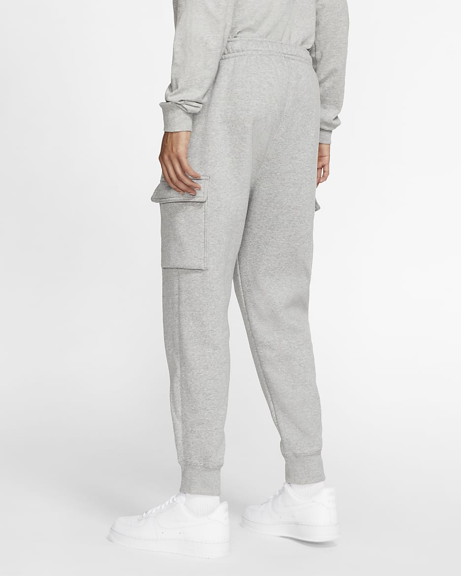 Nike Sportswear Club Fleece Cargobroek voor heren - Dark Grey Heather/Matte Silver/Wit