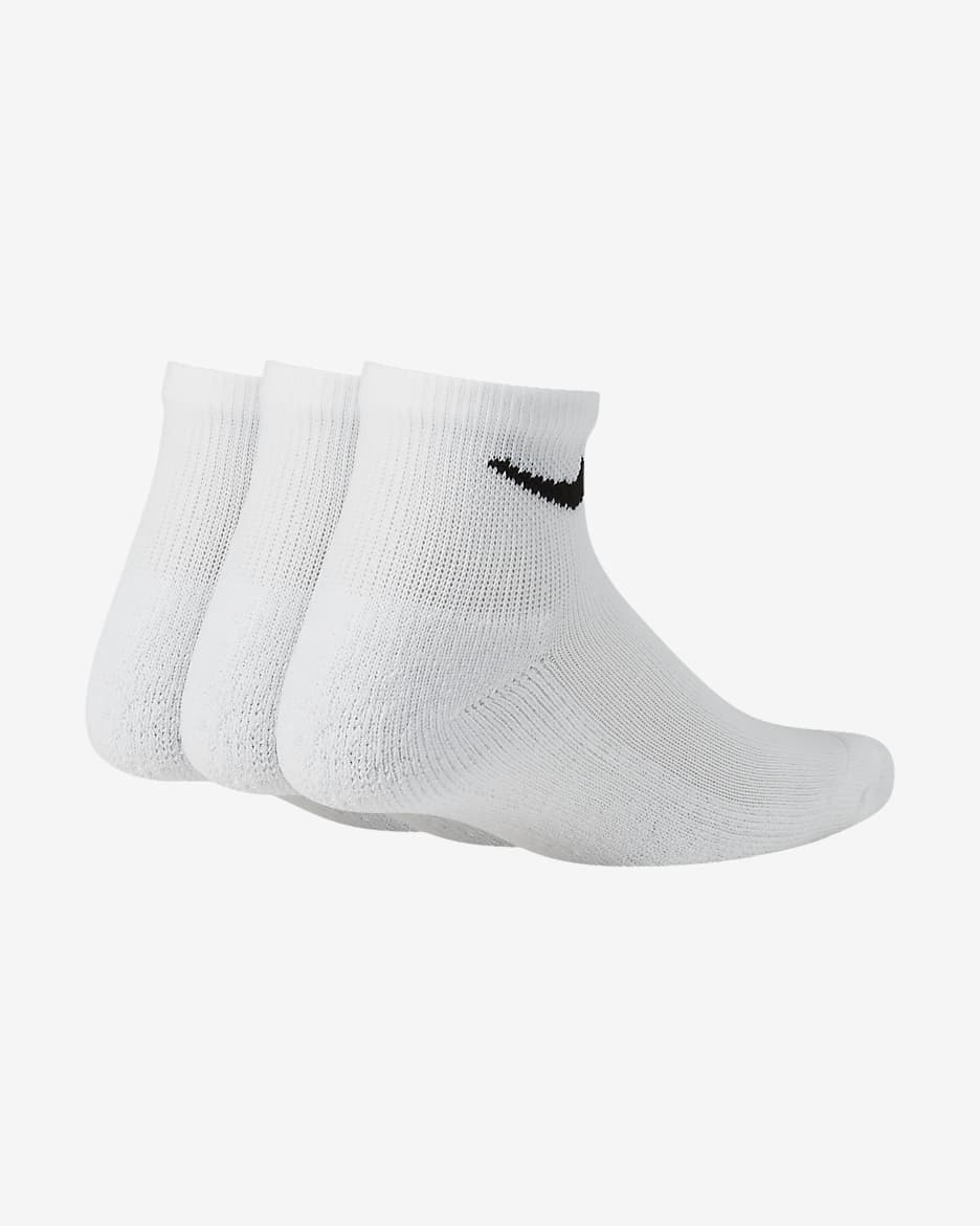 Nike Little Kids' Cushioned Ankle Socks (3 Pairs) - White