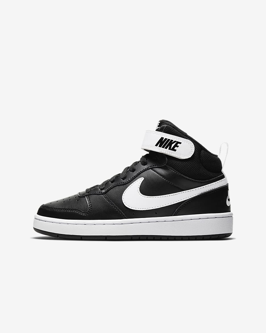 Nike Court Borough Mid 2 Older Kids' Shoes - Black/White