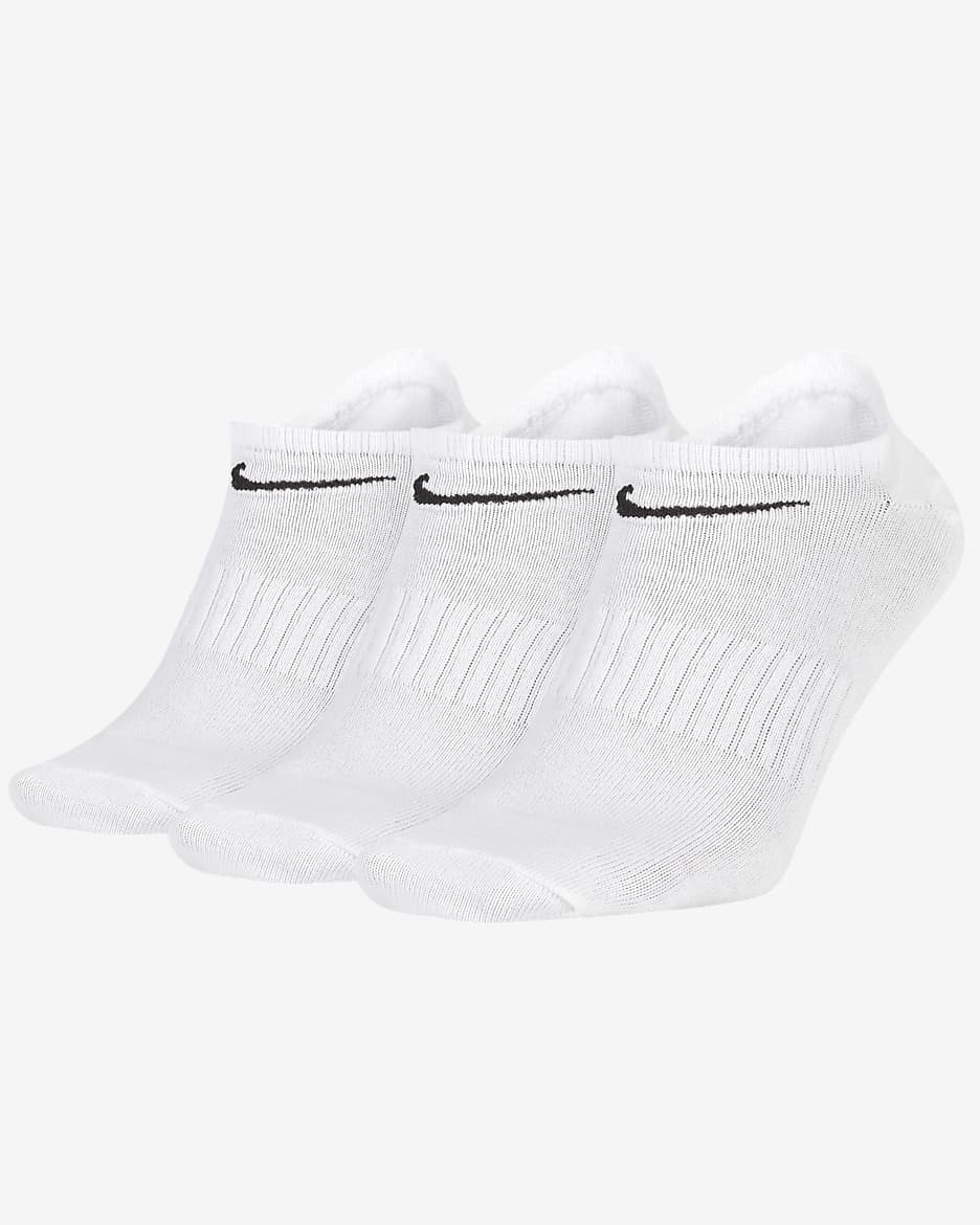 Chaussettes de training invisibles Nike Everyday Lightweight (3 paires) - Blanc/Noir