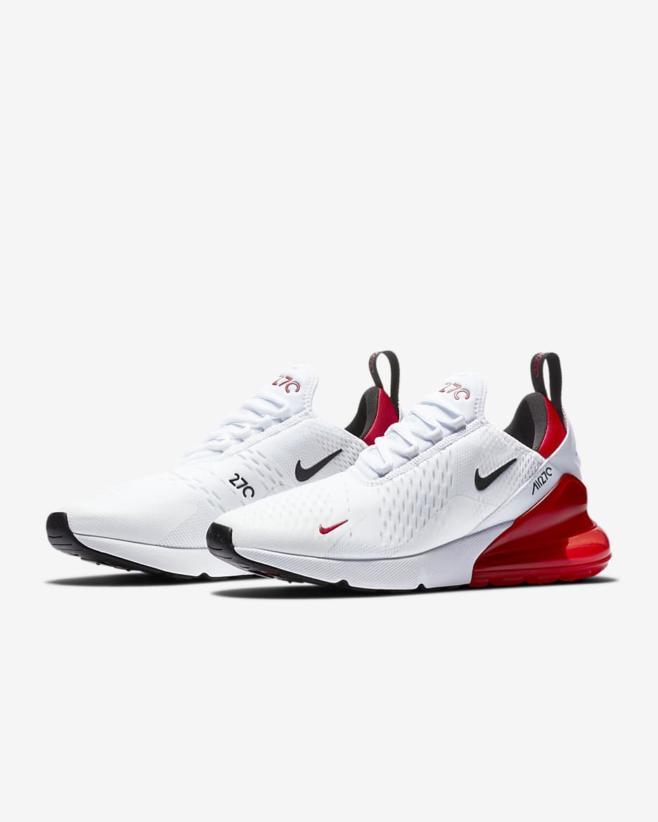 Calzado para hombre Nike Air Max 270 - Blanco/Rojo universitario/Negro