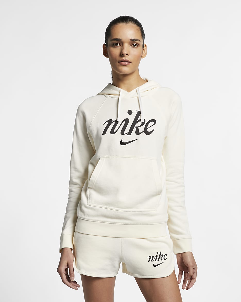 Nike Sportswear Women's Pullover Hoodie - Pale Ivory/Summit White/Black