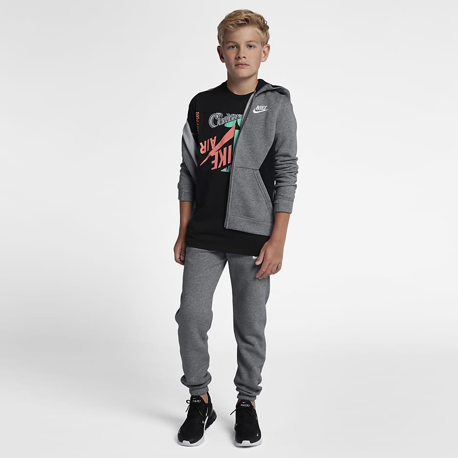 Nike Sportswear Older Kids' (Boys') Tracksuit - Carbon Heather/Black/White