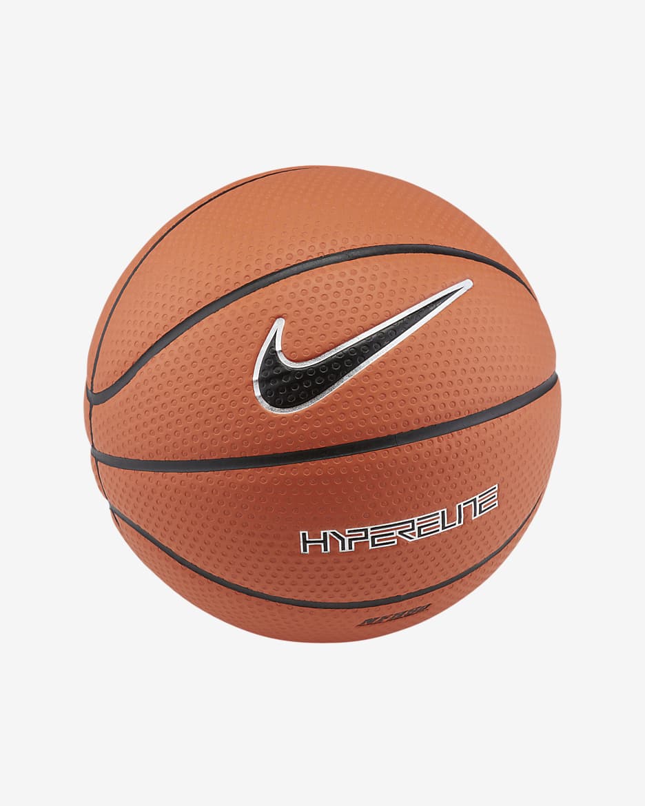 Nike Hyper Elite 8P Basketball (Size 6 and 7) - Orange/Black/Metal Silver/Black