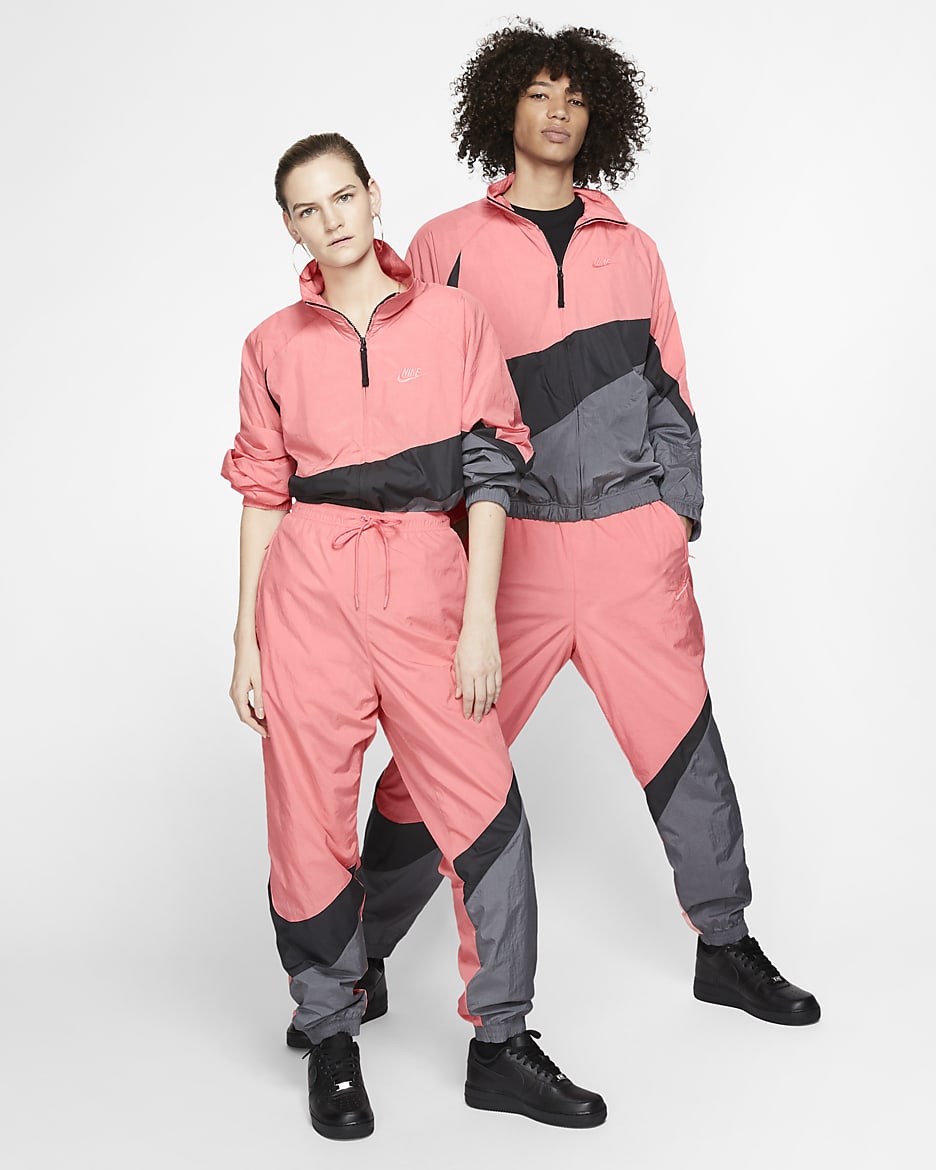 Nike Sportswear vevd bukse - Pink Gaze/Svart/Dark Grey/Pink Gaze